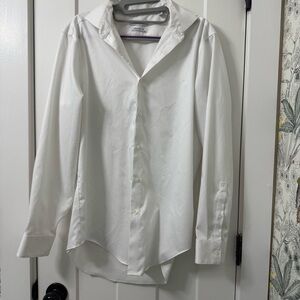 Calvin Klein Men’s Shirt White Long Sleeve Infinite Non Iron Slim Fit Medium